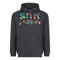Smoke stay groovy with butterfly peace sign and flowers Heavyweight Hoodie - Artiststas