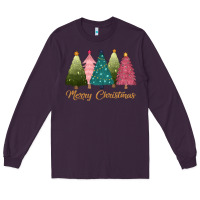 Plum merry christmas trees Long Sleeve Tee - CowGirlArtShop