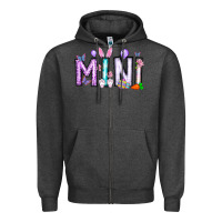 Charcoal Heather easter day mini Zipper Hoodie - CowhideDigitalArt