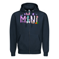 Navy easter day mini Zipper Hoodie - CowhideDigitalArt