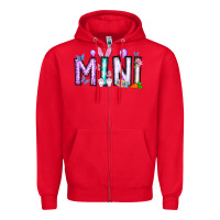 Red easter day mini Zipper Hoodie - CowhideDigitalArt