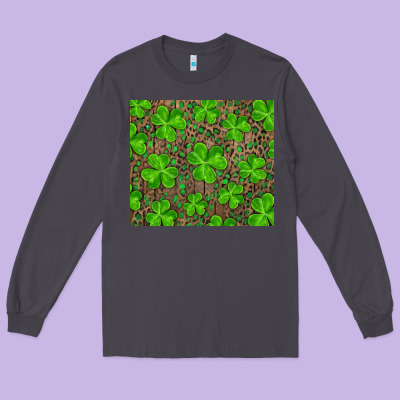 Shamrock And Leopard Long Sleeve Tee Designed By Ranaportraitstore