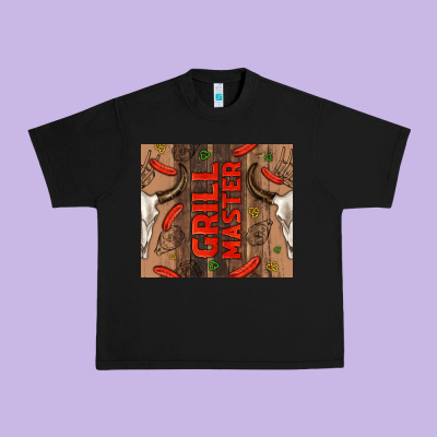 Grill Master With Bull Skull Urban Heavy Tee Designed By Tumblerdesignbyshophia
