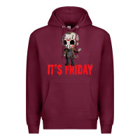 Burgundy Funny Friday 13th Funny Halloween Horror Premium Hoodie - lanVoArt