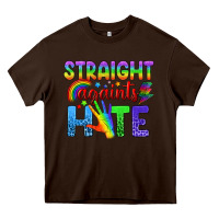 Chocolate Brown Straight Againts Hate Heavy Core Tee - BundleAndBundleShop