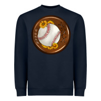 Navy baseball with sunflower round earrings Heavyweight Sweatshirt - BundleAndBundleShop