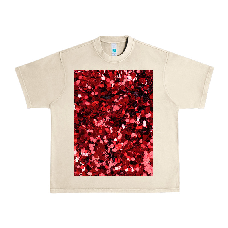 Red Glitter Party Sequins Urban Heavy Tee by lanVoArt | Teevron