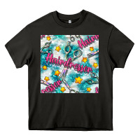 Asphalt Hairdresser Scissor And Stars With Glitter Seamless Pattern Bbs Heavy Core Tee - BundleAndBundleShop