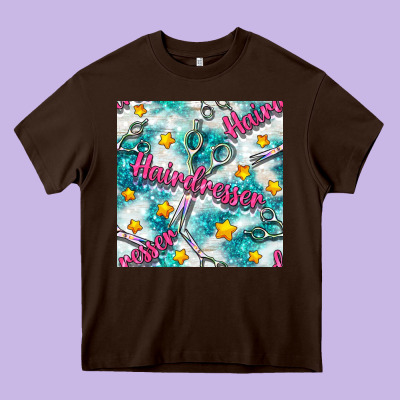Hairdresser Scissor And Stars With Glitter Seamless Pattern Bbs Heavy Core Tee Designed By Bundleandbundleshop
