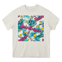 Cream Hairdresser Scissor And Stars With Glitter Seamless Pattern Bbs Heavy Core Tee - BundleAndBundleShop