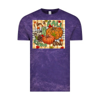 Cloud Purple I am a Fall kinda girl pumpkin Fall Vintage Tee - NancyCooperArtShop