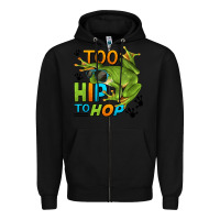 Black too hip to hop frog Zipper Hoodie - LillyAllenDesigns