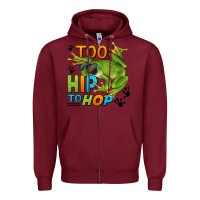 Burgundy too hip to hop frog Zipper Hoodie - LillyAllenDesigns