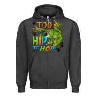 Charcoal Heather too hip to hop frog Zipper Hoodie - LillyAllenDesigns