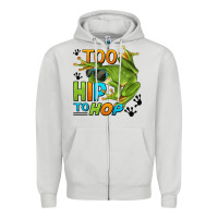 Dove Grey too hip to hop frog Zipper Hoodie - LillyAllenDesigns