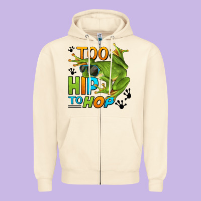 Too Hip To Hop Frog Zipper Hoodie Designed By Lillyallendesigns