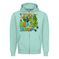 Seafoam too hip to hop frog Zipper Hoodie - LillyAllenDesigns