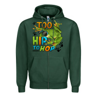 Sports Green too hip to hop frog Zipper Hoodie - LillyAllenDesigns