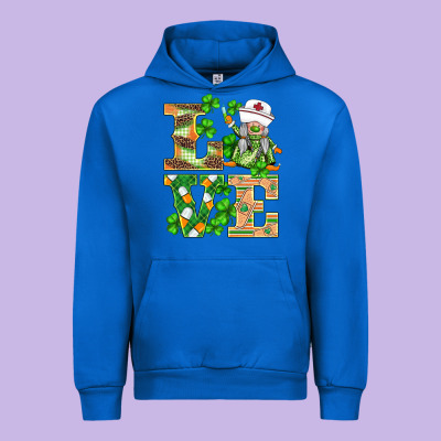 St.patricks Nurse Love Gnomies Urban Hoodie Designed By Barkaloodesign