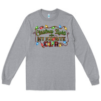 Heather Grey christmas lights are my favorite color Long Sleeve Tee - CowGirlArtShop