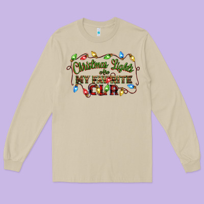 Christmas Lights Are My Favorite Color Long Sleeve Tee Designed By Cowgirlartshop