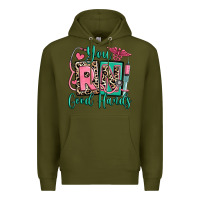 Army Green you rn good hands registered nurse Premium Hoodie - RanaPortraitStore