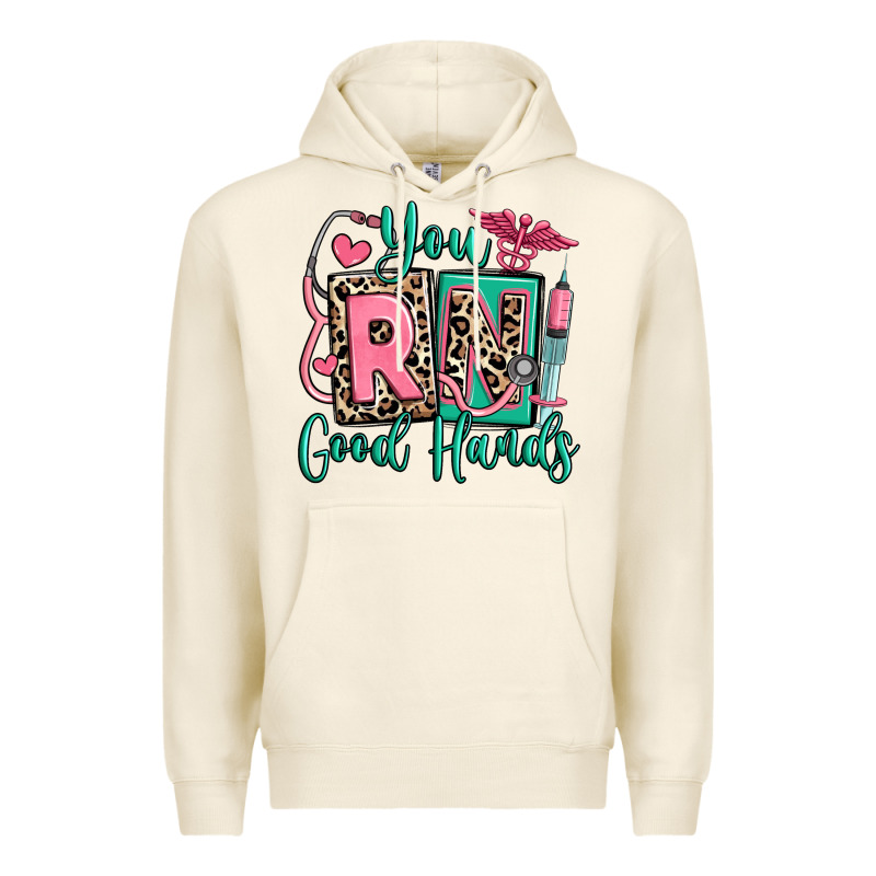 You Rn Good Hands Registered Nurse Premium Hoodie by RanaPortraitStore | Teevron