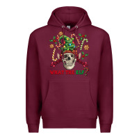 Burgundy what the elf skull Premium Hoodie - FaDigitalArtStudio