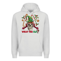 Dove Grey what the elf skull Premium Hoodie - FaDigitalArtStudio