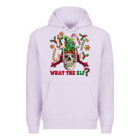 Lilac what the elf skull Premium Hoodie - FaDigitalArtStudio