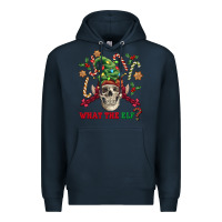 Navy what the elf skull Premium Hoodie - FaDigitalArtStudio