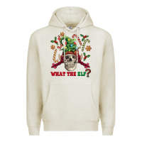 Oatmeal Heather what the elf skull Premium Hoodie - FaDigitalArtStudio