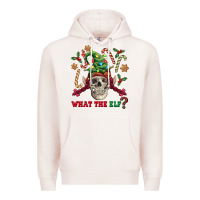 Pale Pink what the elf skull Premium Hoodie - FaDigitalArtStudio
