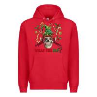 Red what the elf skull Premium Hoodie - FaDigitalArtStudio