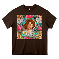 Chocolate Brown Hairdresser Western Girl And Hair Curler Seamless Pattern Bbs Heavy Core Tee - BundleAndBundleShop