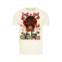 Vintage Arctic just a girl who loves christmas afro messy bun Vintage Tee - texasbilliewilder