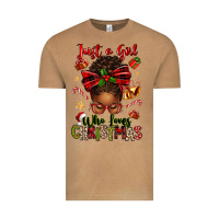 Vintage Camel just a girl who loves christmas afro messy bun Vintage Tee - texasbilliewilder