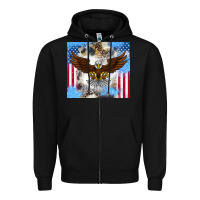 Black America Eagle Zipper Hoodie - CowhideDigitalArt