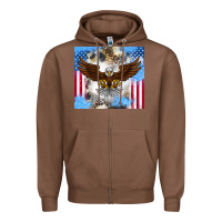 Chestnut America Eagle Zipper Hoodie - CowhideDigitalArt