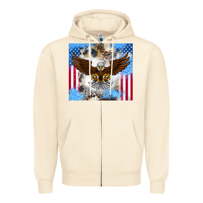 America Eagle Zipper Hoodie by CowhideDigitalArt | Teevron