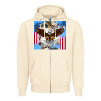 Sandshell America Eagle Zipper Hoodie - CowhideDigitalArt