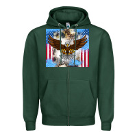 Sports Green America Eagle Zipper Hoodie - CowhideDigitalArt