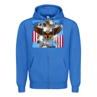 True Royal America Eagle Zipper Hoodie - CowhideDigitalArt