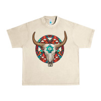 Sandshell turquoise aztec bullskull Urban Heavy Tee - JahusDesignShop