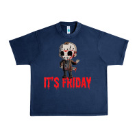Navy Funny Friday 13th Funny Halloween Horror Urban Heavy Tee - lanVoArt