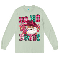 Matcha ho ho howdy santa pink christmas Long Sleeve Tee - CowGirlArtShop