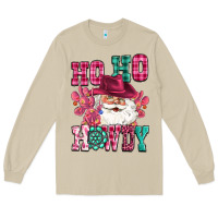 Mushroom ho ho howdy santa pink christmas Long Sleeve Tee - CowGirlArtShop