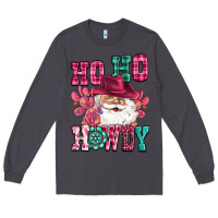 Smoke ho ho howdy santa pink christmas Long Sleeve Tee - CowGirlArtShop