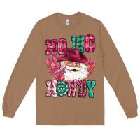 Toasted Coconut ho ho howdy santa pink christmas Long Sleeve Tee - CowGirlArtShop