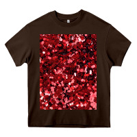 Chocolate Brown red glitter party sequins Heavy Core Tee - lanVoArt